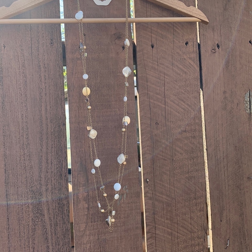 CJ Banks long beaded/stone necklace, nwt